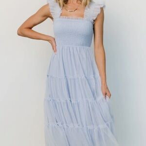 Baltic Born Baby Blue Smocked Tulle Dress- Medium